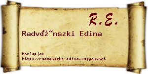 Radvánszki Edina névjegykártya